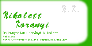 nikolett koranyi business card